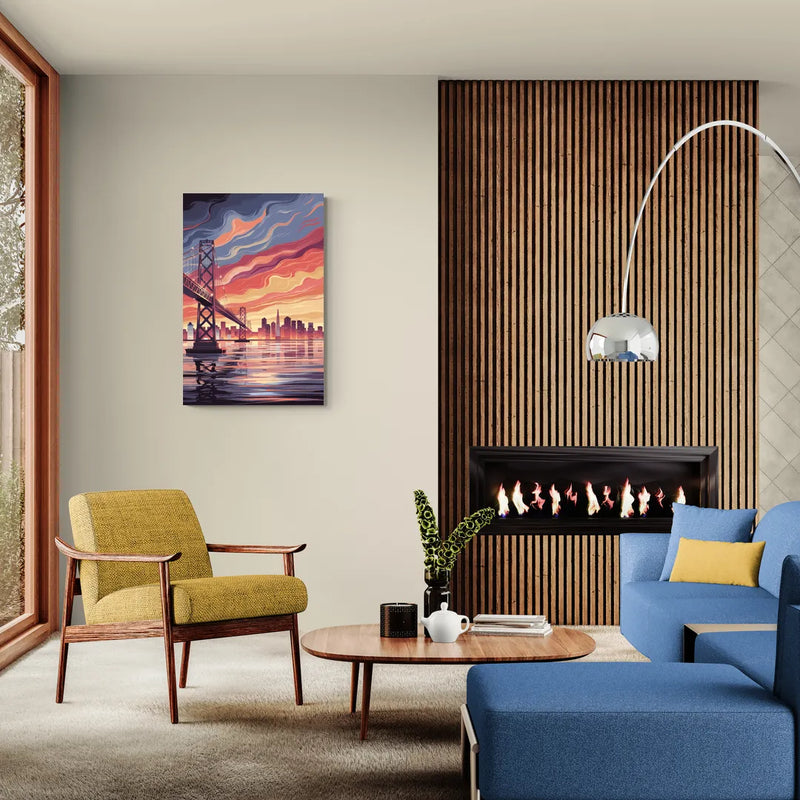 San Francisco Skyline at Sunset - Canvas Wall Art Living Room