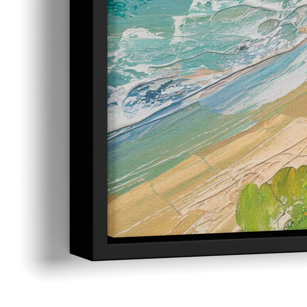 Honolulu Diamond Head View - Close-Up Black Frame Canvas