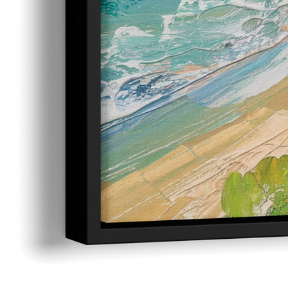 Honolulu Diamond Head View - Close-Up Black Frame Canvas