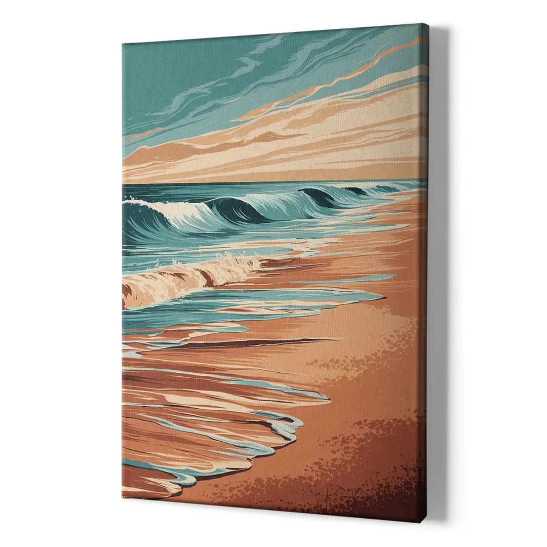 Virginia Beach Atlantic Waves - Canvas Print Art Sides