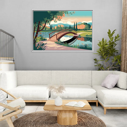 Springfield Parks And Trails - Living Room White Frame Canvas