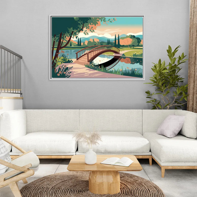 Springfield Parks And Trails - Living Room White Frame Canvas