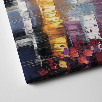 Minneapolis Vibrant City Lights Canvas Close Up