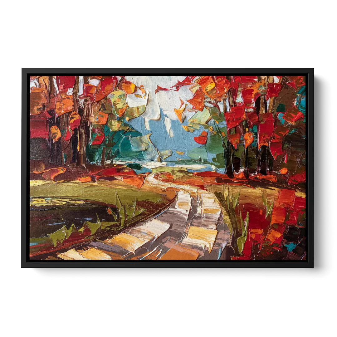 Durham Autumn Colors - Black Frame Canvas