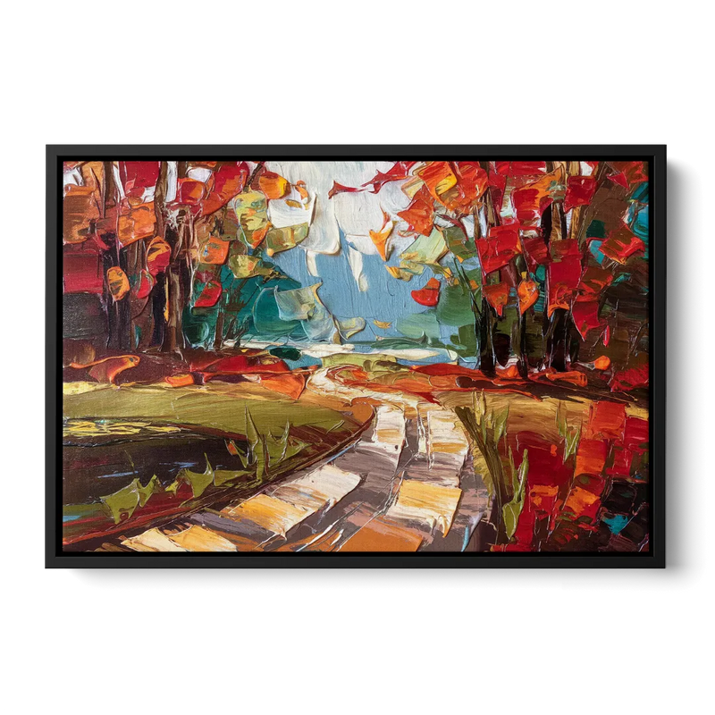 Durham Autumn Colors - Black Frame Canvas