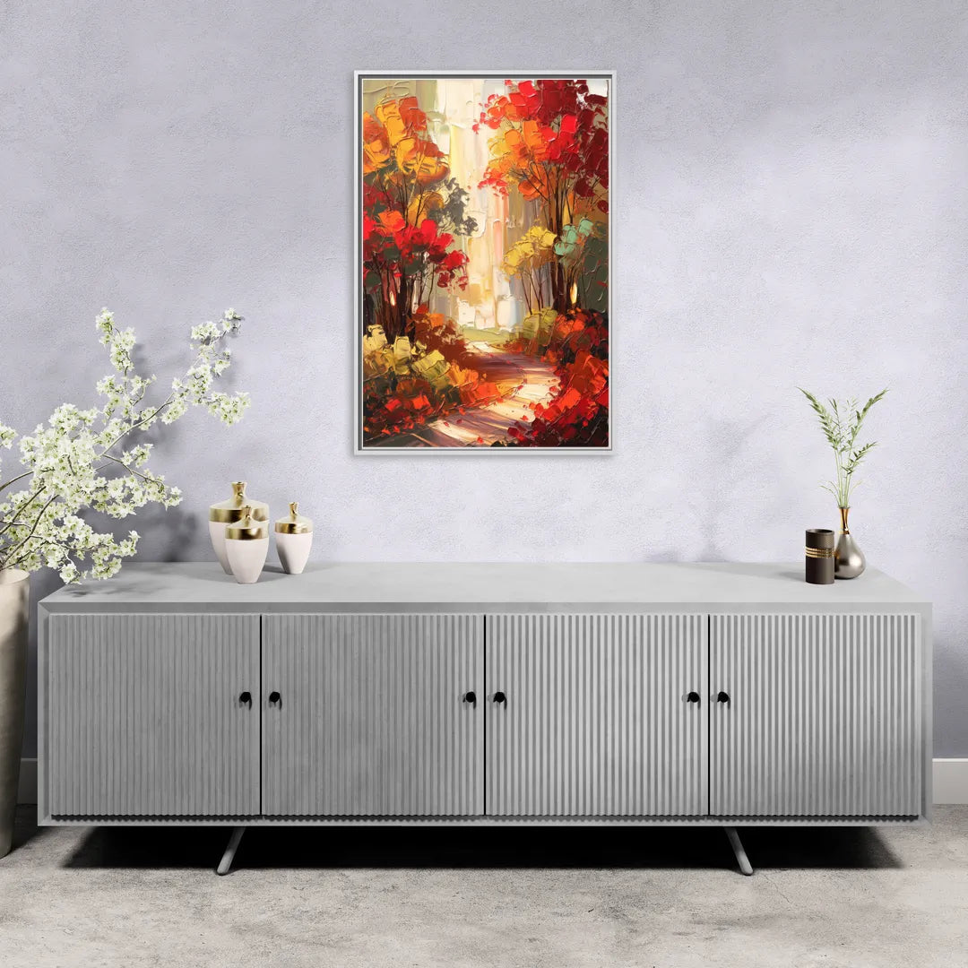 Traverse City Autumn Foliage - Living Room White Frame Canvas