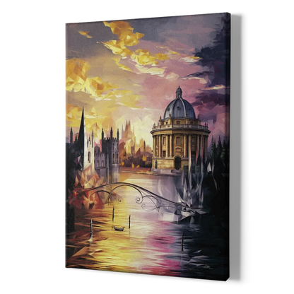 Oxford Cityscape Sunset - Canvas Print Art Sides