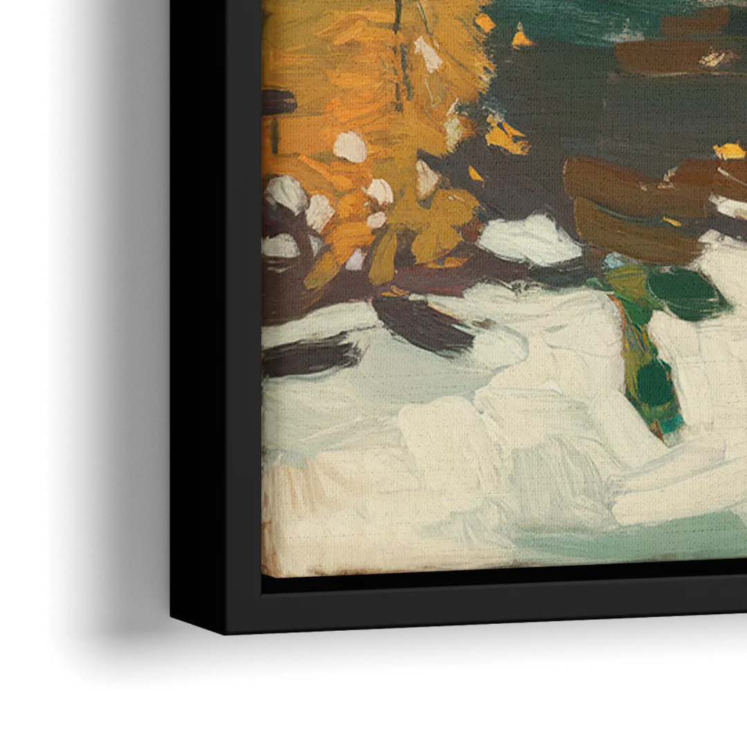 Boise Riverfront Scene - Close-Up Black Frame Canvas