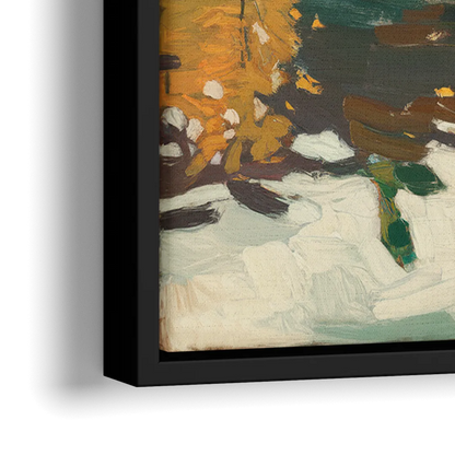 Boise Riverfront Scene - Close-Up Black Frame Canvas