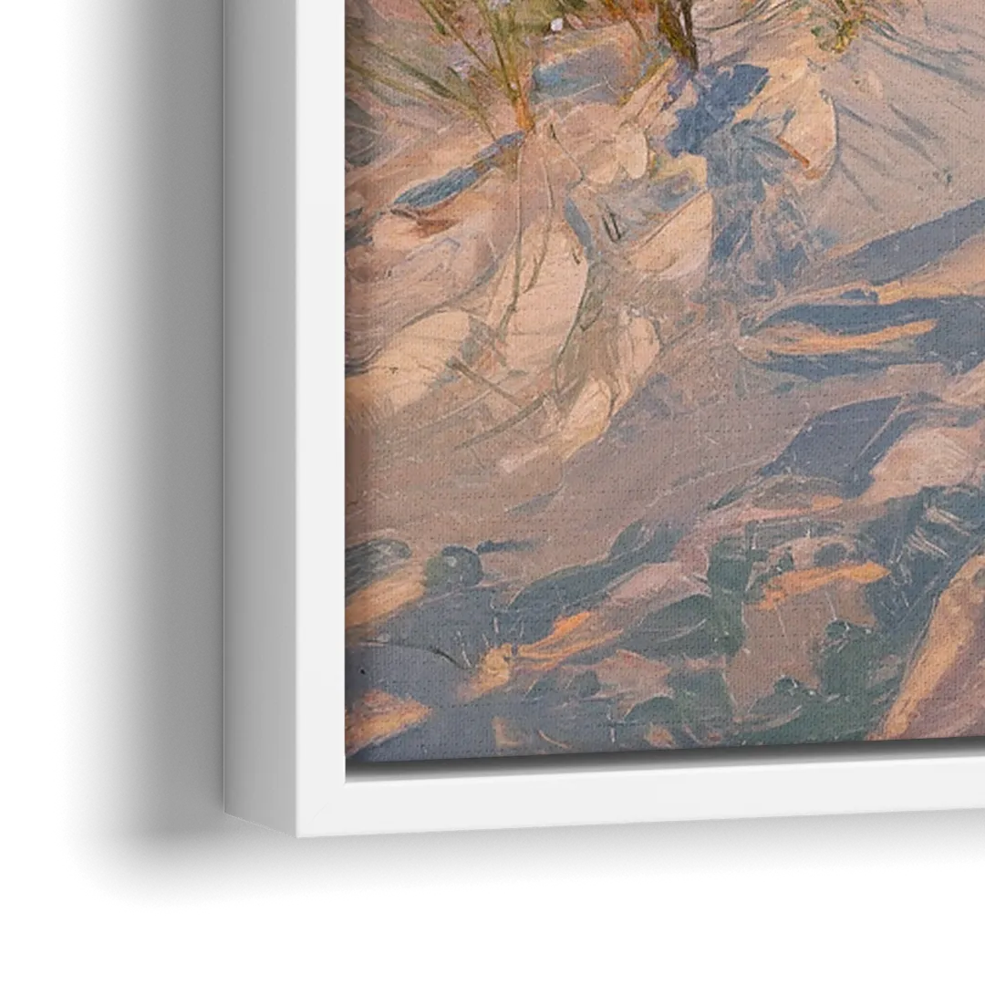 Virginia Beach Oceanfront Serenity - Close-Up White Frame Canvas