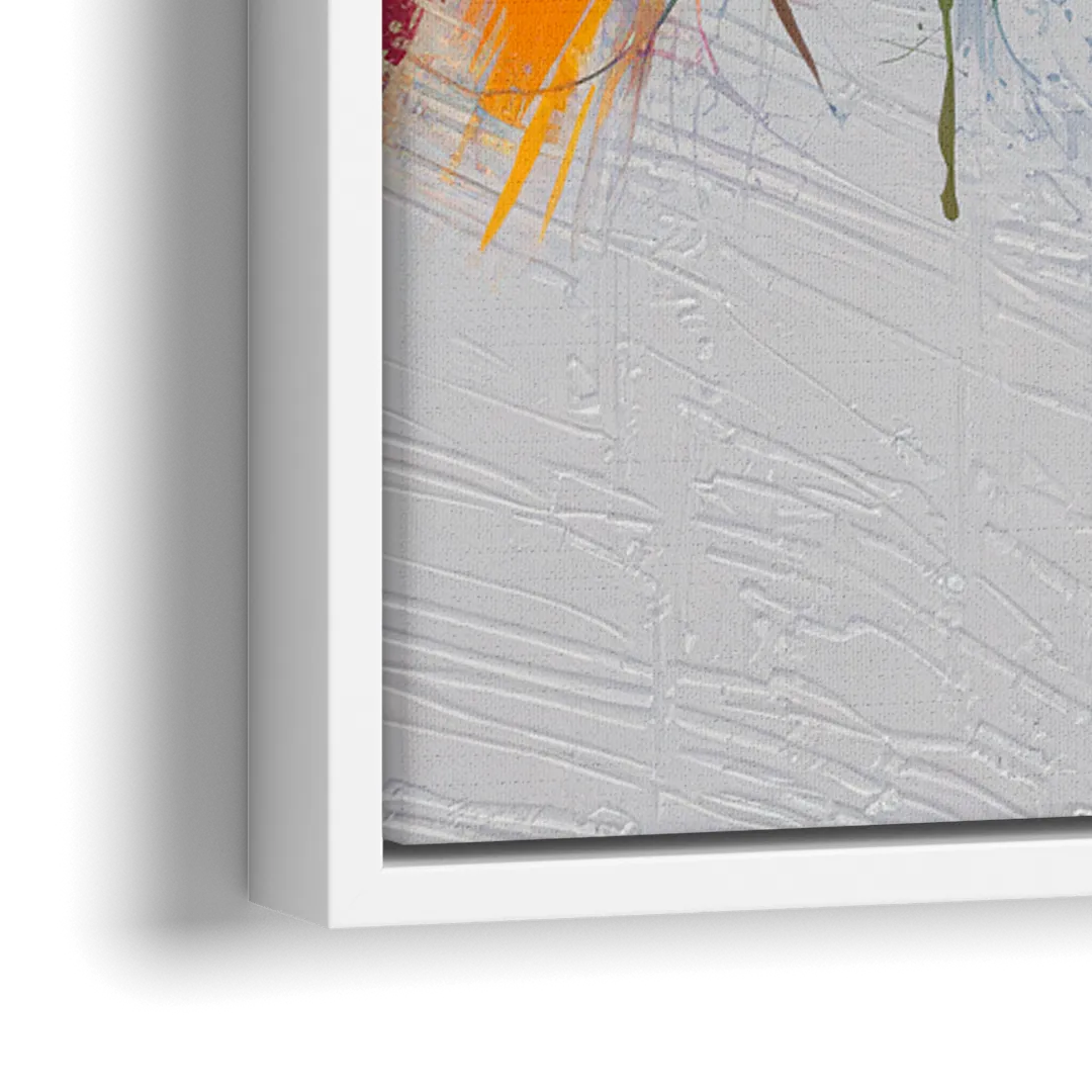 Charlotte Skyline Abstract Design - Close-Up White Frame Canvas