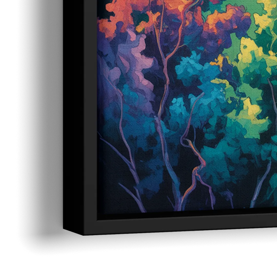 American and Canadian Falls View - Close-Up Black Frame Canvas