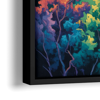 American and Canadian Falls View - Close-Up Black Frame Canvas