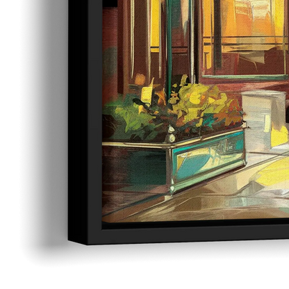 Greensboro Downtown Streetscape - Close-Up Black Frame Canvas