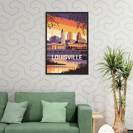 Louisville Urban Charm - Living Room Black Frame Canvas