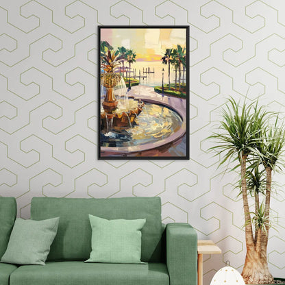 Charleston Waterfront Park - Living Room Black Frame Canvas