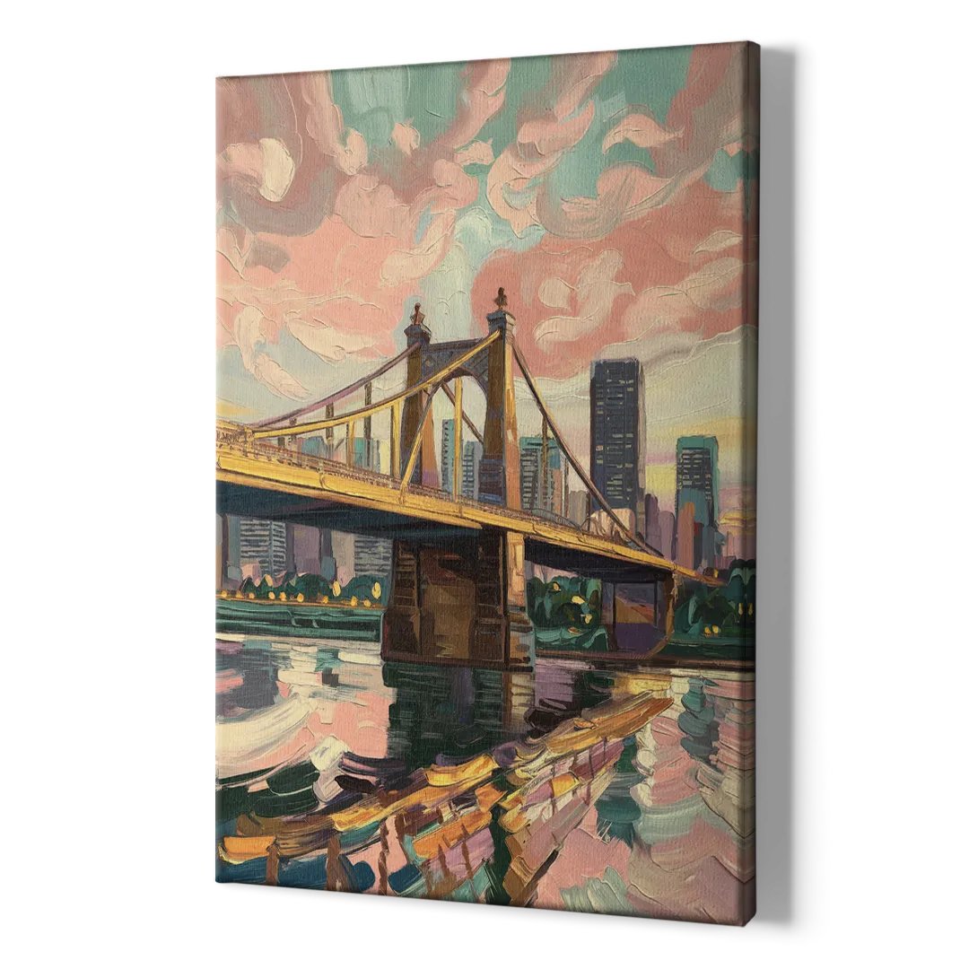 Pittsburgh Bridges and Rivers - Canvas Print Art Sides