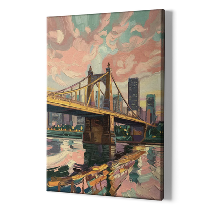 Pittsburgh Bridges and Rivers - Canvas Print Art Sides