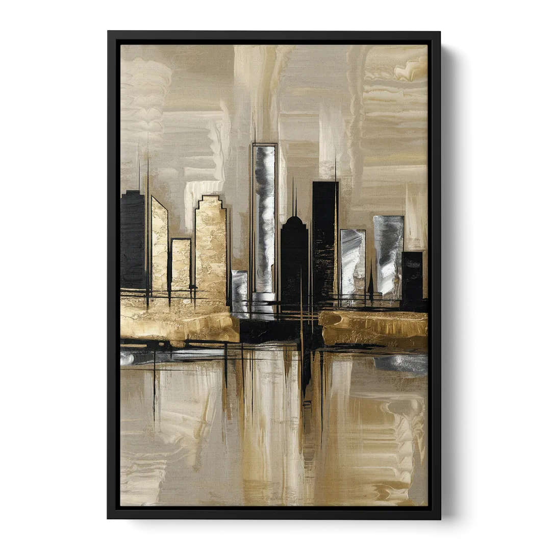 Houston Contemporary Design - Black Frame Canvas
