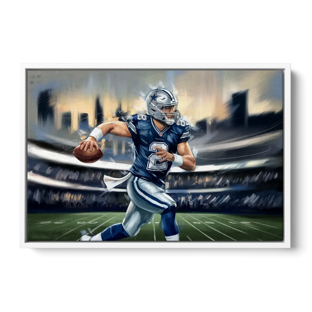 Plano Dallas Cowboys Spirit - White Frame Canvas