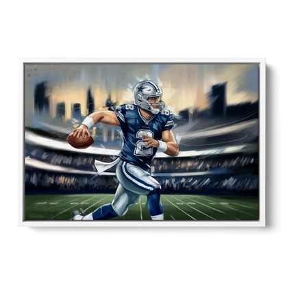 Plano Dallas Cowboys Spirit - White Frame Canvas