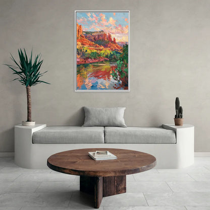 Sedona Scenic Canyon Vibes - Living Room White Frame Canvas