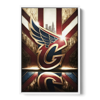 Cleveland Guardians Tribute - White Frame Canvas