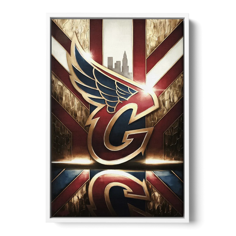 Cleveland Guardians Tribute - White Frame Canvas
