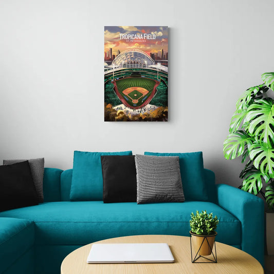St. Petersburg Tropicana Field Scene - Canvas Wall Art Living Room
