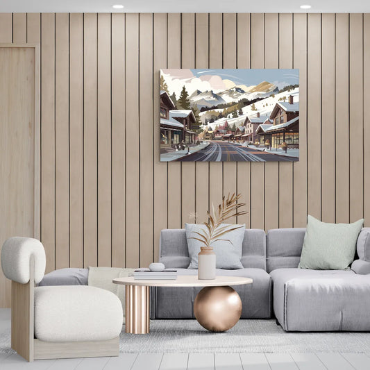 Telluride Ski Village View - Canvas Wall Art Living Room