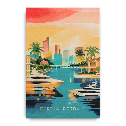 Fort Lauderdale Intracoastal Waterway - Canvas Wall Art