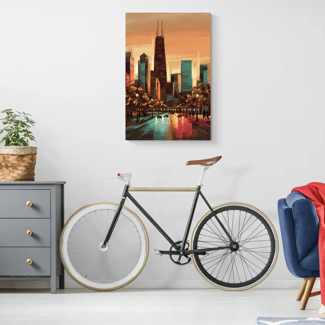 Chicago Magnificent Mile - Canvas Wall Art Living Room