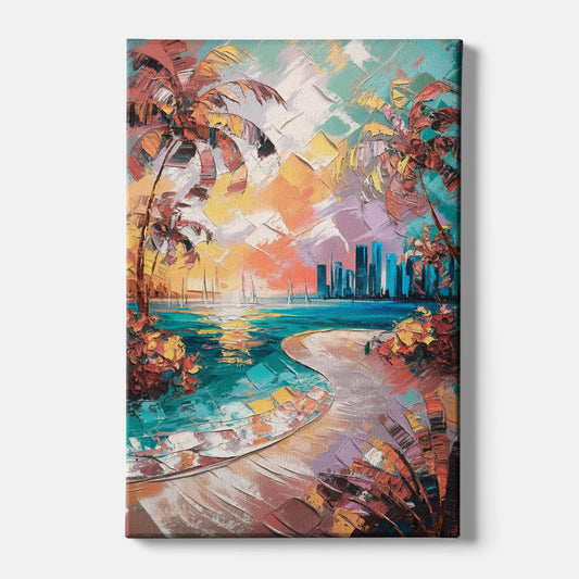 Miami Tropical Paradise - Canvas Wall Art