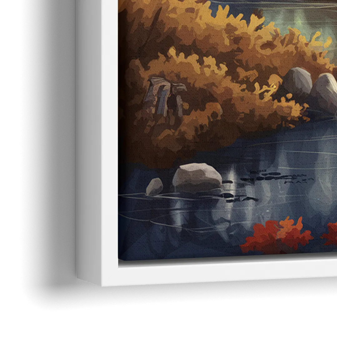 Gatlinburg Cabin in the Woods - Close-Up White Frame Canvas