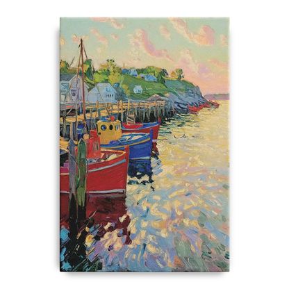 Bar Harbor Lobster Boats Harbor - Canvas Wall Art