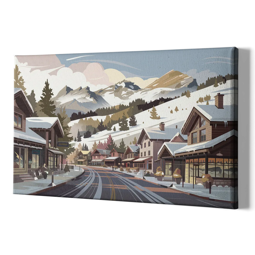 Telluride Ski Village View - Canvas Print Art Sides
