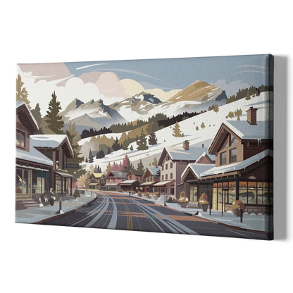 Telluride Ski Village View - Canvas Print Art Sides