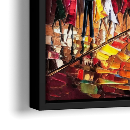 New Orleans Vibrant Street Art - Close-Up Black Frame Canvas