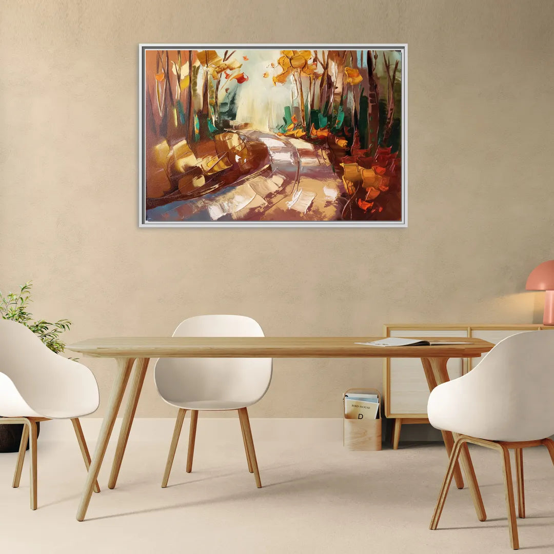 Park City Forest Trails - Living Room White Frame Canvas
