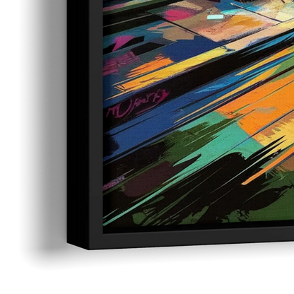 Dunedin Street Art Vibes - Close-Up Black Frame Canvas