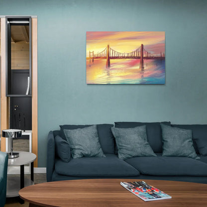 Chesapeake Bay Bridge Reflections - Canvas Wall Art Living Room