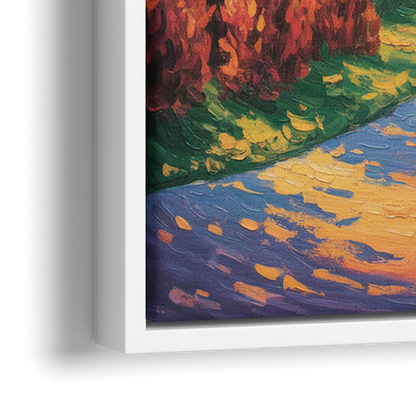 Niagara Parkway Autumn - Close-Up White Frame Canvas