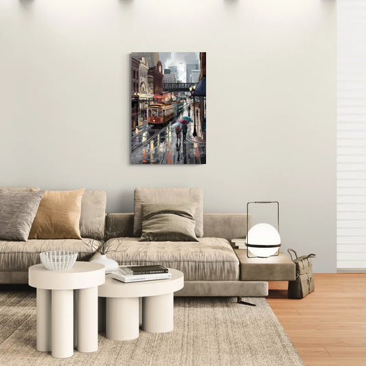 Kansas City Street Scenes - Canvas Wall Art Living Room
