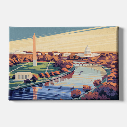 Washington Dc Aerial View - Canvas Wall Art
