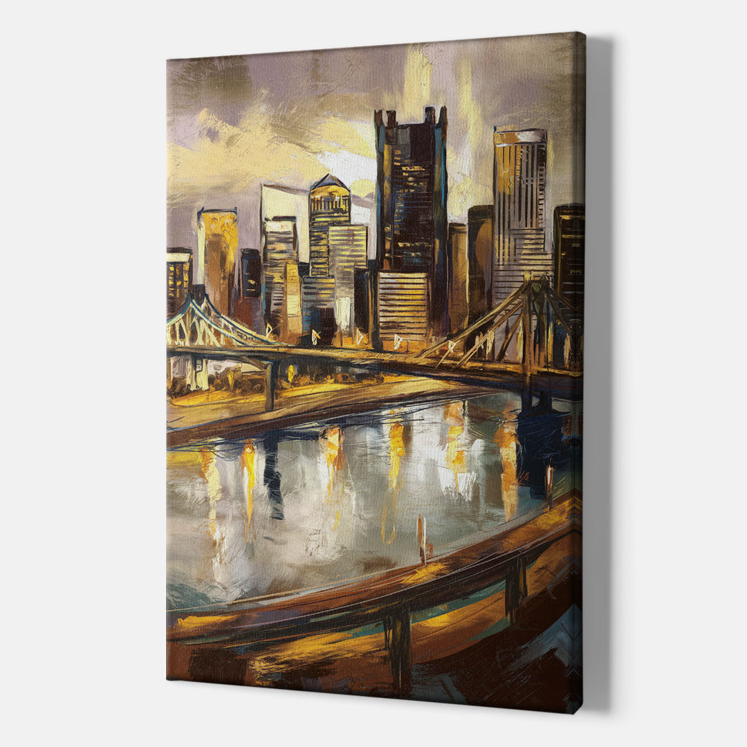 Pittsburgh Steel City Vibes - Canvas Wall Art Indoor