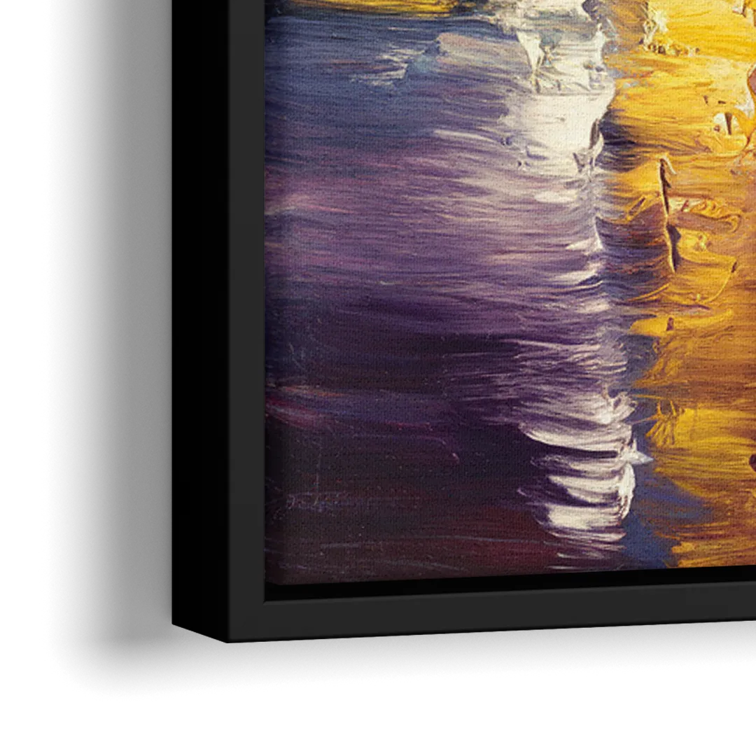 Nashville Cumberland River Views - Close-Up Black Frame Canvas