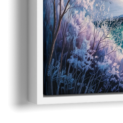 Niagara Falls Winter Freeze - Close-Up White Frame Canvas