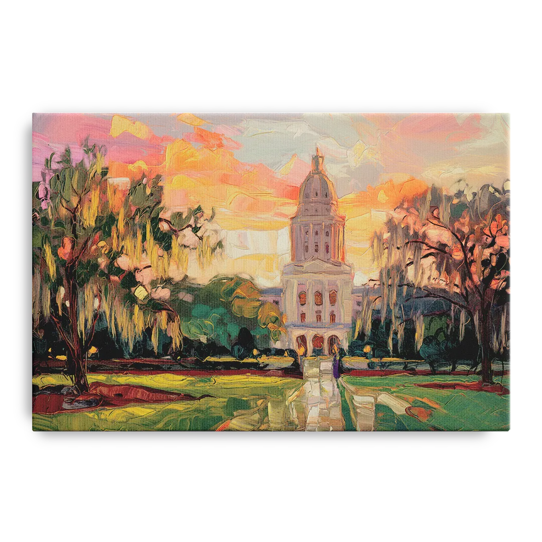 Baton Rouge Louisiana State Capitol - Canvas Wall Art
