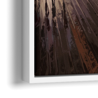 Jersey City Boardwalk Scene - Close-Up White Frame Canvas