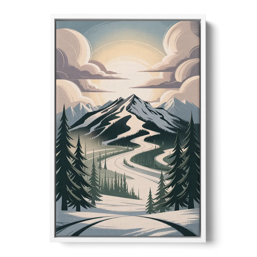 Blackcomb Mountain View - White Frame Canvas